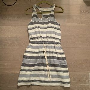 Lou & Grey blue, gray and white stripe dress
